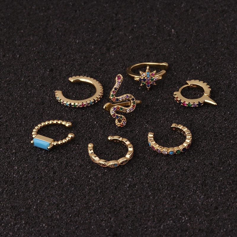 1Piece Stainless Steel Zirconia Helix Earring Clip Cartilage Tragus Screw Adjusted Ear Ring