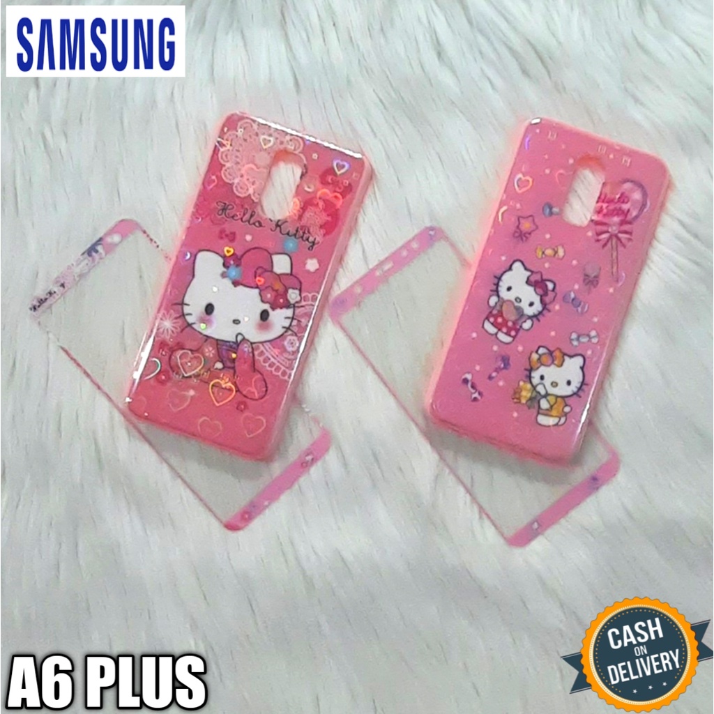 Softcase Samsung A6 PLUS Case+Temper glass Jelly Glossy