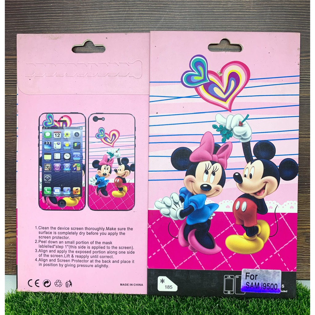 Screen Guard Stiker Pelindung Layar Minion Lilo Stitch Micky Minnie Mouse Samsung S4 / i9500