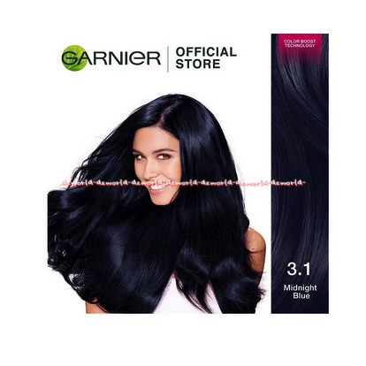 Garnier Color Natural 3. 1 Midnight Blue Biru Gelap Cat Rambut Ultra Color Hair Color Pewarna