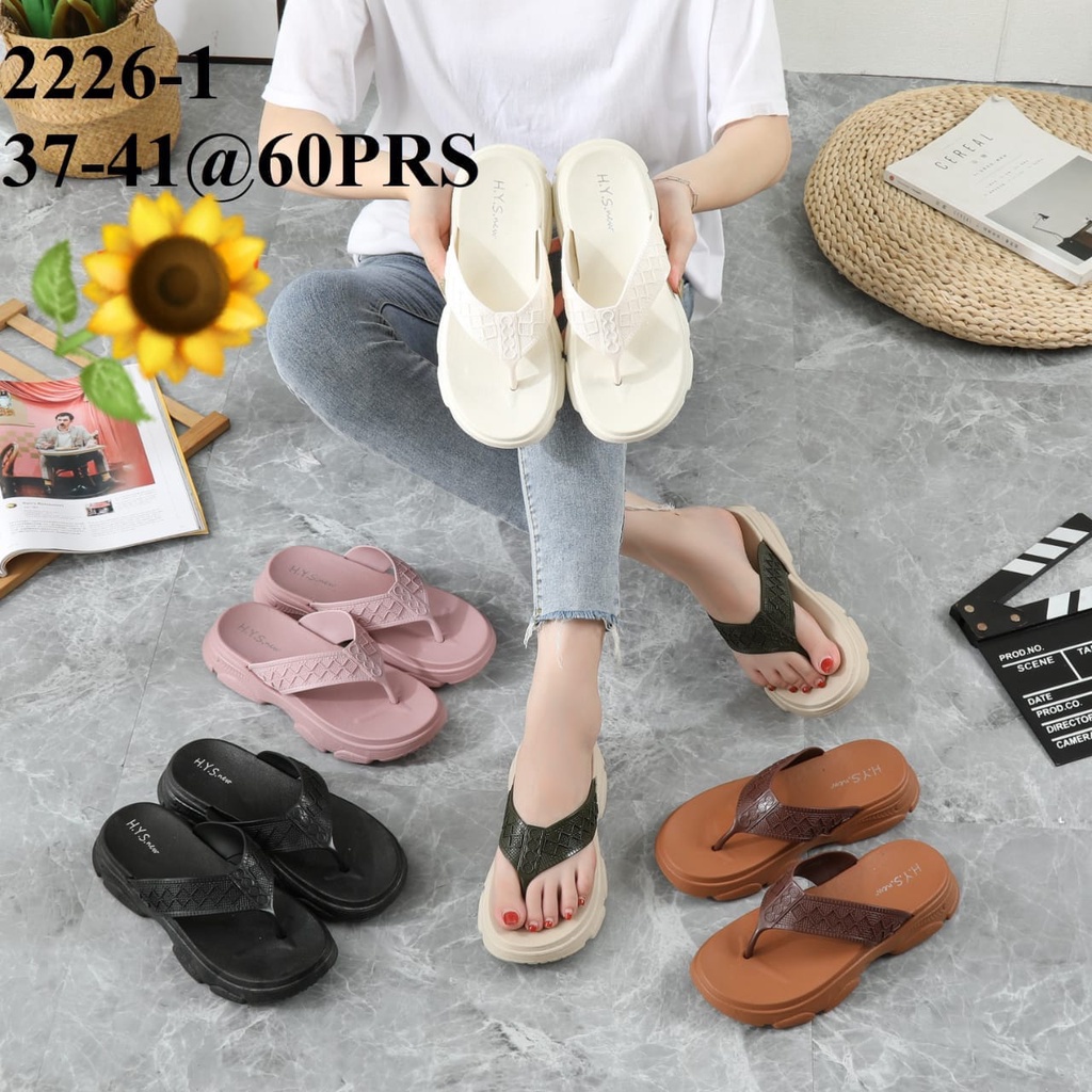 Sandal Karet Jelly Wedges Wanita import Model Terbaru Original Kekinian by AGUNG STYLE Balance 2226-1