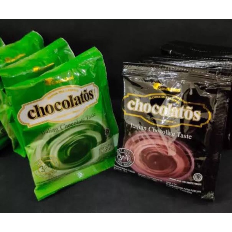 CHOCOLATOS Drink Choklat dan Matcha Latte sachet isi 10pcs x 28gr