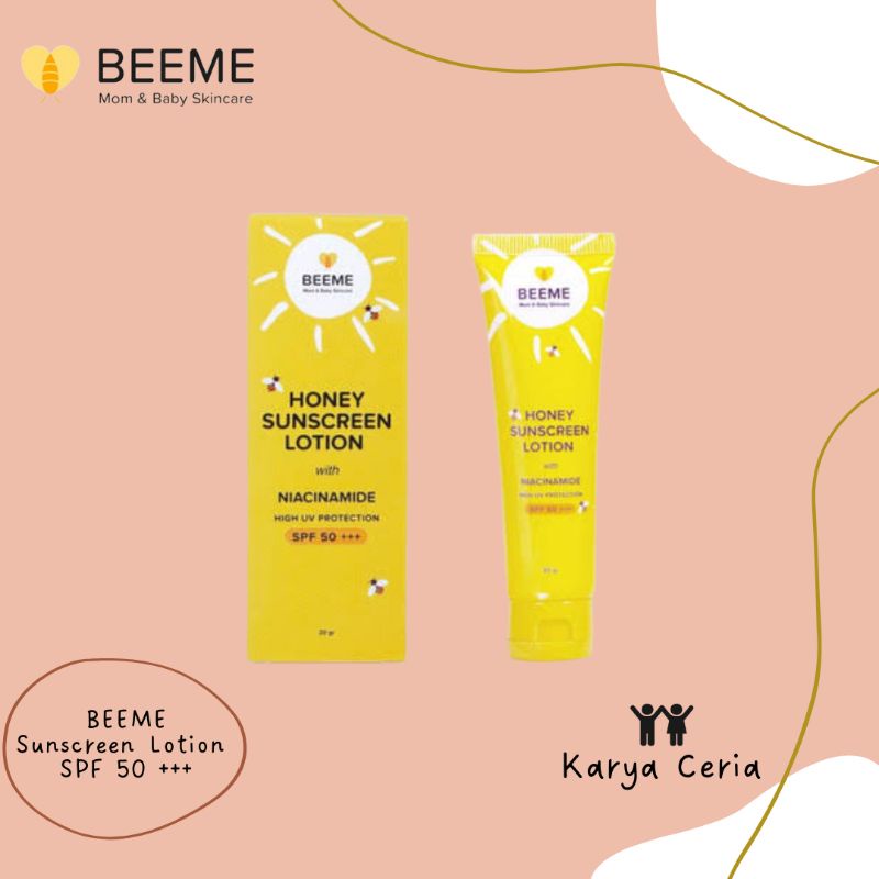 Beeme Sunscreen lotion SPF 50 Cream Niacinamide Krim Pelindung Sinar Matahari Anak Bayi dan Ibu Aftersun