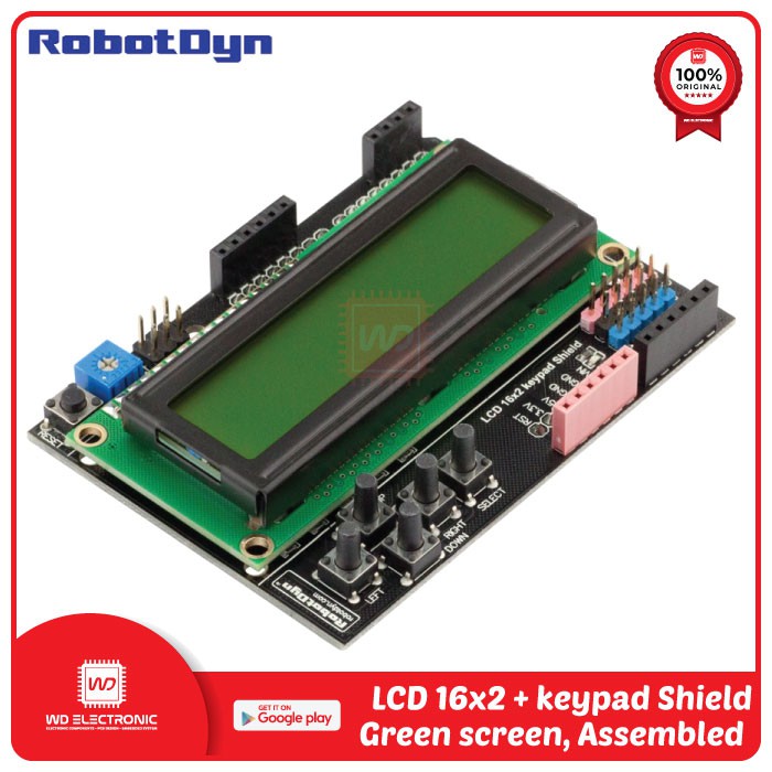 ROBOTDYN LCD 16x2 KEYPAD SHIELD ARDUINO LCD KEYPAD SHIELD BLUE GREEN