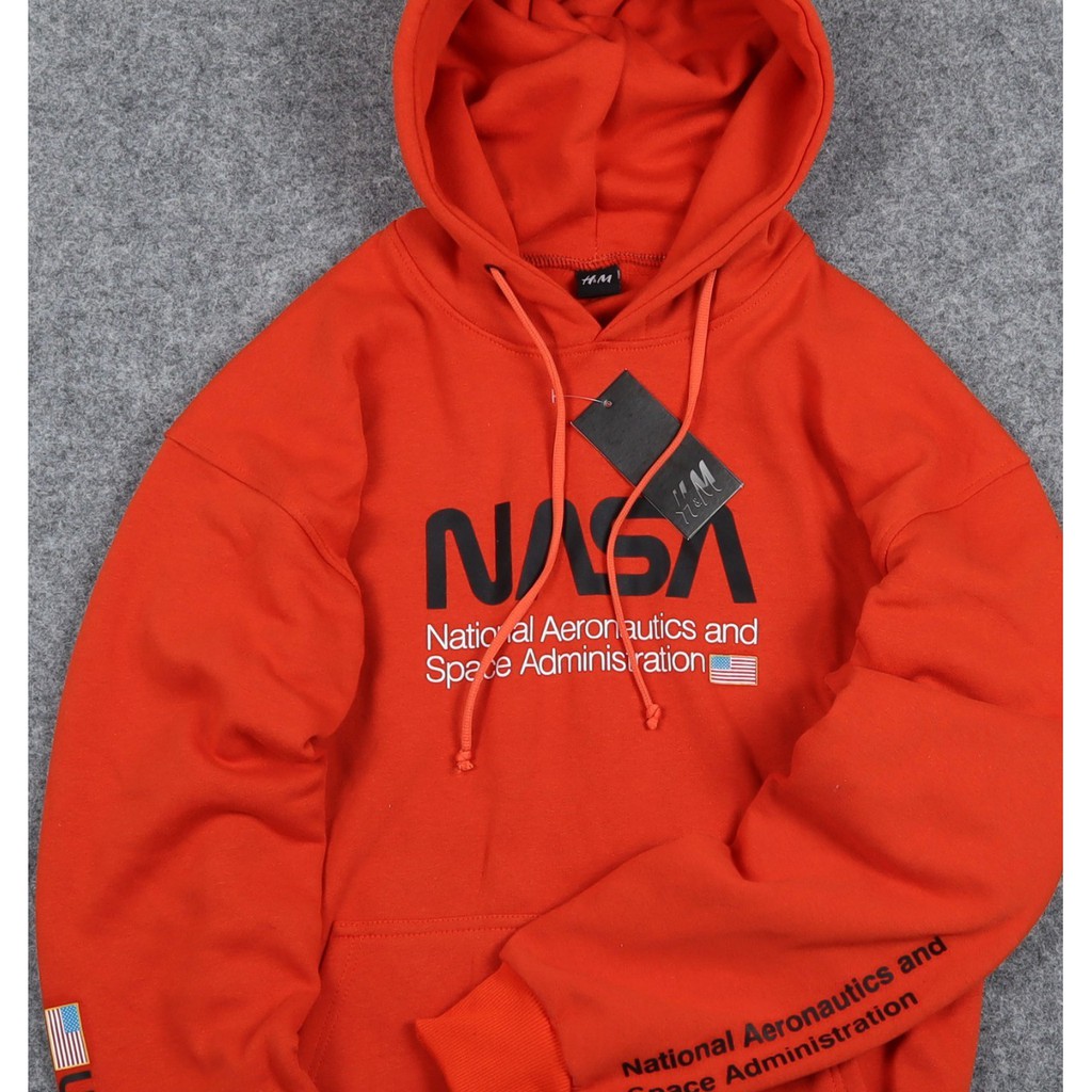 Jaket Hoodie H AND M NASA BIG FLAG – Red Edition Trendy Casual  Unisex Good Brand Quality Stylish