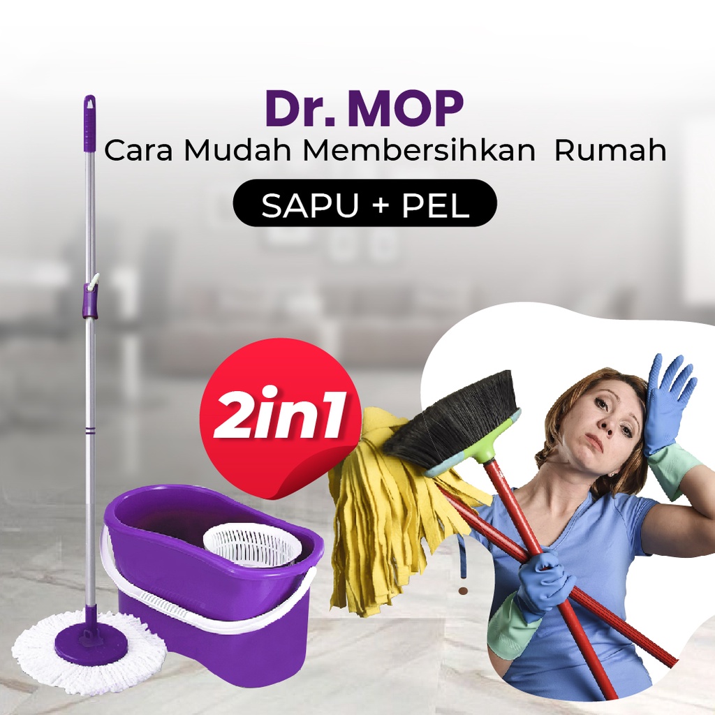Pengepelan Lantai Alat Sapu Dan Pel Otomatis Pembersih Lantai spin mop alat pel super mop alat pel a