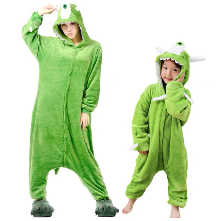 KOSTUM ONESIE MIKE WAZOWSKI ONE EYED SULLEY MONSTER INC PIYAMA COSPLAY ANAK DEWASA