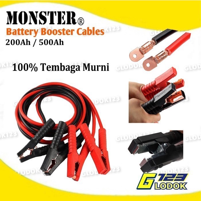 Kabel Aki Jumper 200Amp 2.5m Murni Tembaga