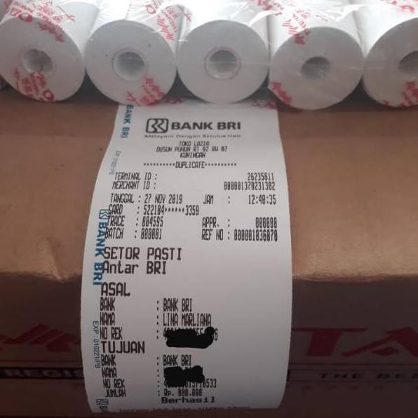 

star sel!! KERTAS THERMAL 57X30 LOGO BRI EDC PRINTER BLUETOOTH Jet4#