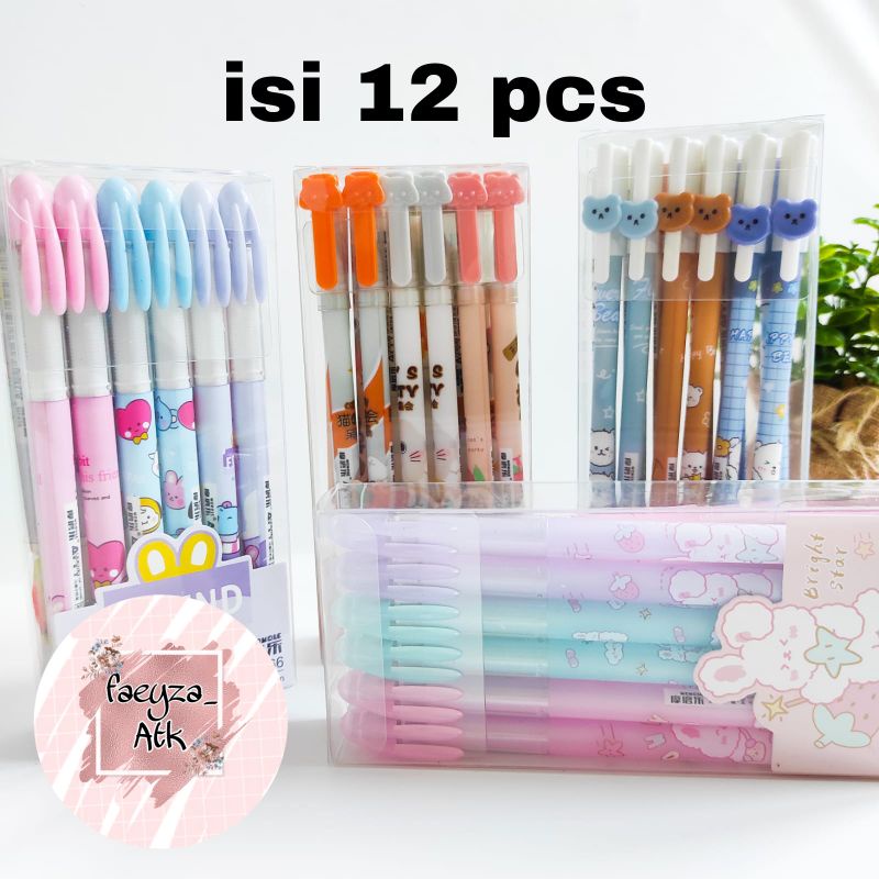 

Selusin/12pcs pulpen gel bisa di hapus pulpen erraseble murah meriah pulpen gel alat tulis sekolah pulpen murah