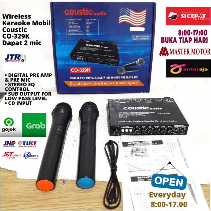 Parametrik Preamp Wireless KARAOKE Mobil COUSTIC Double Mic CO 329K Parametric Equalizer Digital Pre