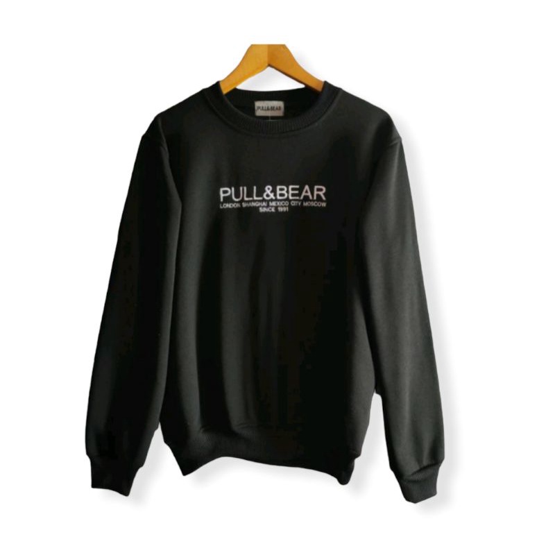 Sweater crewneck pull &amp; bear logo bordir