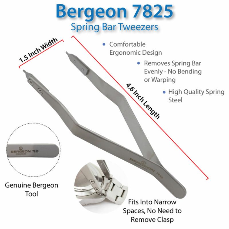 BERGEON 7825 PENJEPIT SPRINGBAR / SPRINGBAR REMOVER TWEEZERS