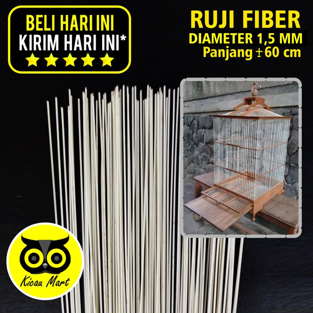 RUJI FIBER JERUJI FIBER PUTIH  1,5 MM 1,5MM MILI BATANG STIK JERUJI SANGKAR KANDANG BURUNG RJPTH15