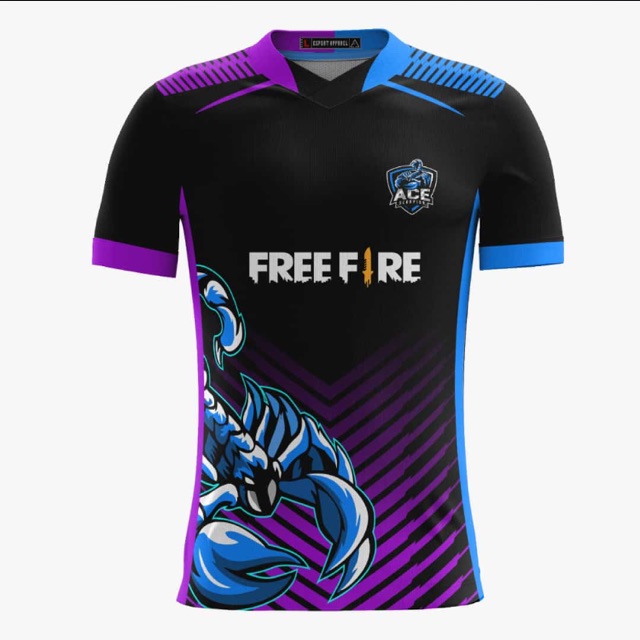  Baju  kaos jersey gaming e sport  pubg free fire mobile  