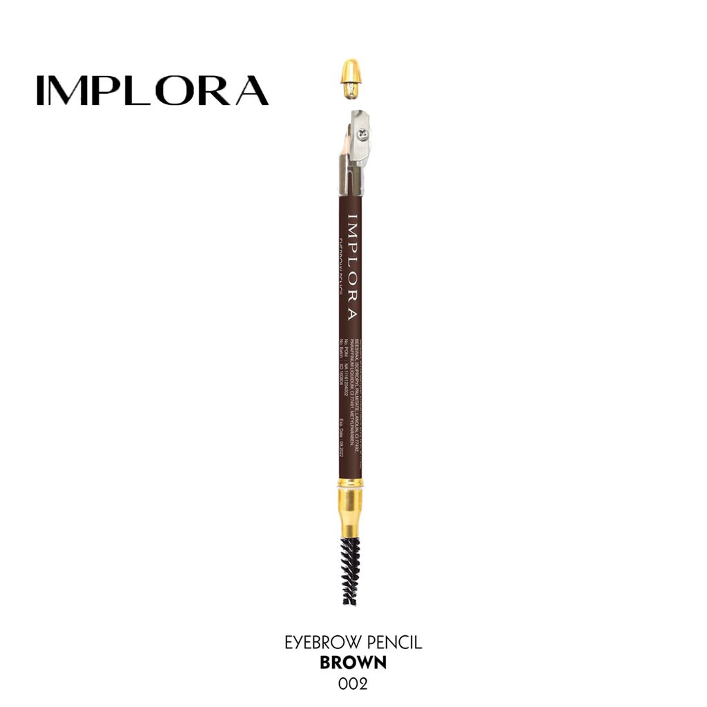 IMPLORA Eye Brow Pencil 2 IN 1 ( PENSIL + SERUTAN + SIKAT ) ORIGINAL BPOM / 2IN1 PENSIL