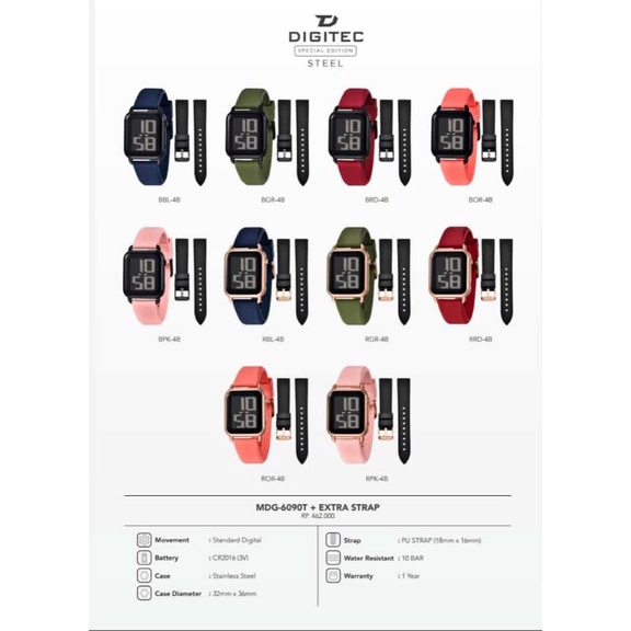 JAM TANGAN WANITA DIGITEC TOUSCREEN DIGITAL UKURAN 3.2X 3.6CM