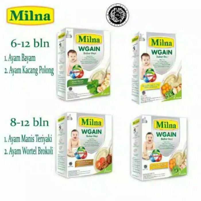 Milna Bubur Bayi Wgain 6+ dan 8+ 120gr