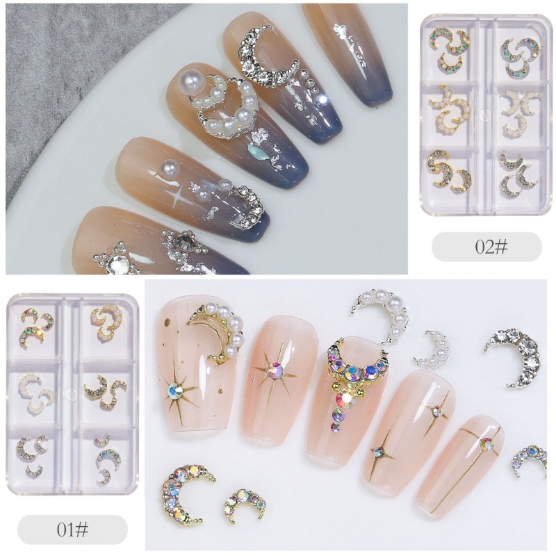 Berlian Imitasi Bentuk Bulan Sabit Untuk Nail art