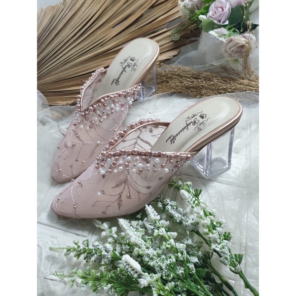 sepatu Rumelia rosegold tinggi 7cm kacaa