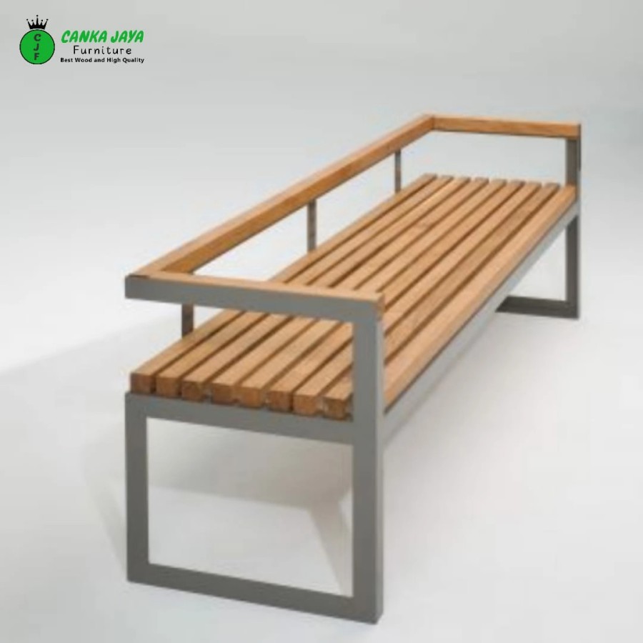 CANKA - Bench Kursi Bangku Panjang Minimalis Serbaguna Kayu Jati Besi