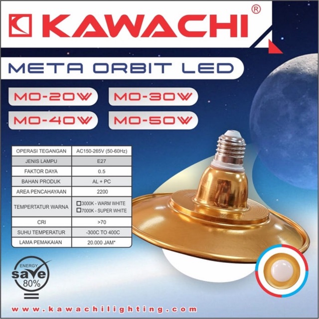 Lampu META ORBIT LED / lampu gudang KAWACHI 20 Watt