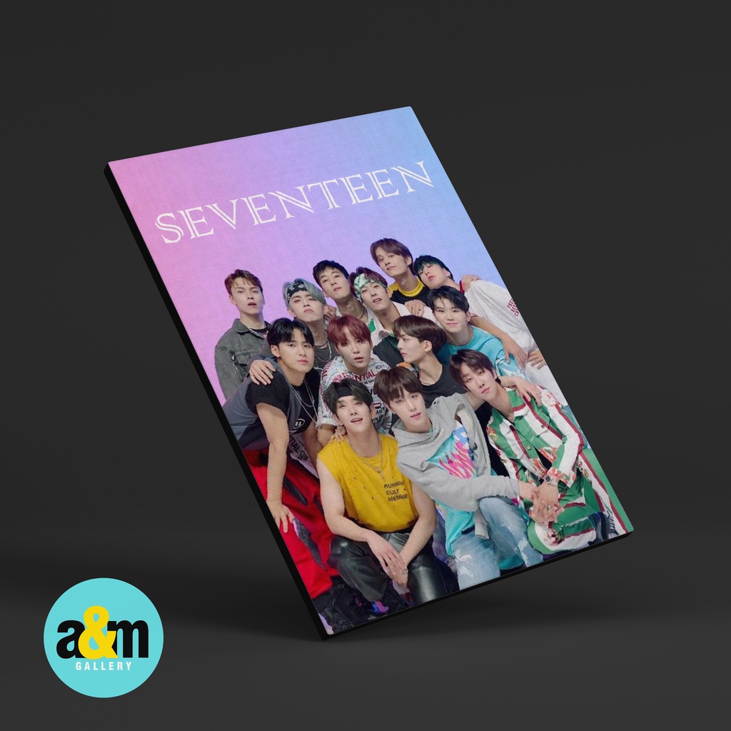 Poster Kayu SEVENTEEN Hiasan Dinding Kamar K-POP I Pajangan Dinding Kamar K-POP Wall Decor Kamar - A&amp;M