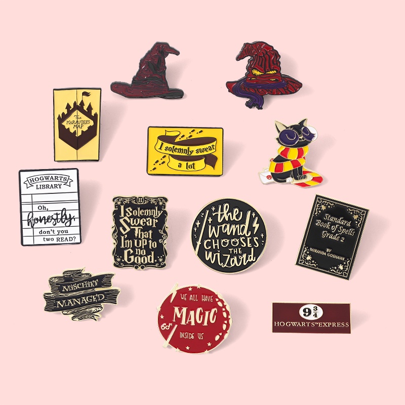 Qihebros Pin Enamel 12 Desain Untuk Aksesoris Pakaian