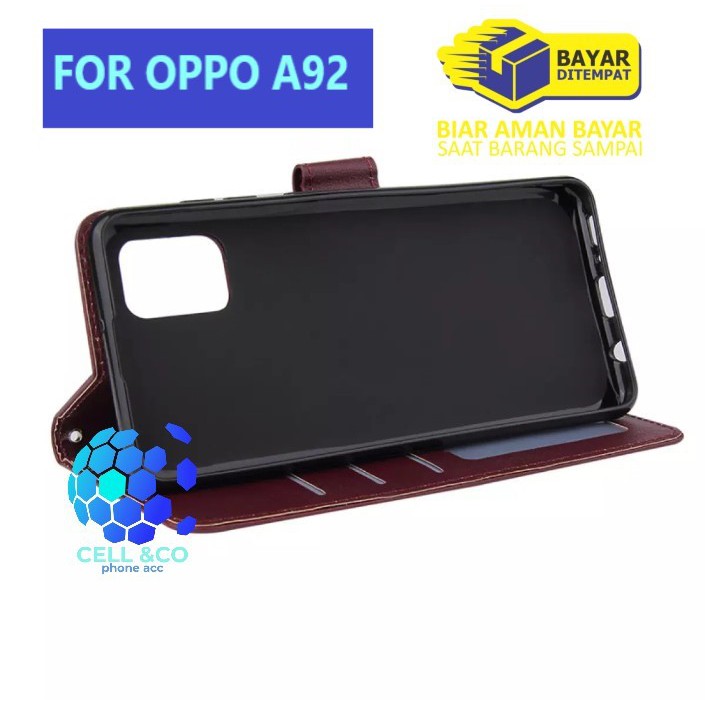 Flip cover  OPPO A92 Flip case buka tutup kesing hp casing flip case leather wallet