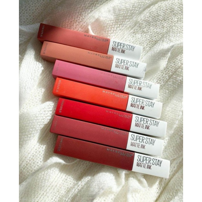 ORI 100% Maybelline Superstay Matte Ink Liquid Matte Lipstick Make Up Tahan Lama Hingga 24 Jam lipstik lipstick maybelin maybeline lipten maybeline my beline supertstay lipstik maybelline ori tahan lama lip matte maybelline original 220 Ambitios 385-4