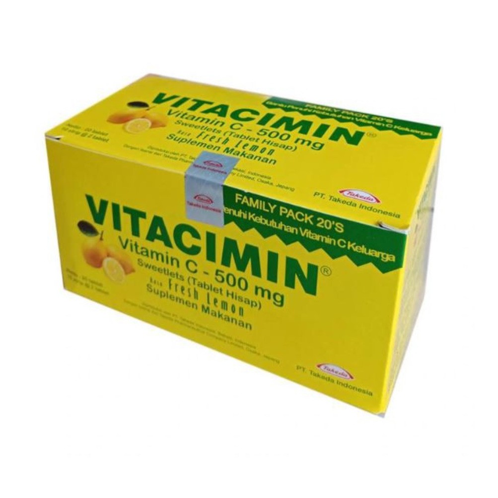 VITACIMIN C / Vitamin C 500mg tablet hisap vit C vitacimin family pack(1 box isi 10 strip 20 tablet)