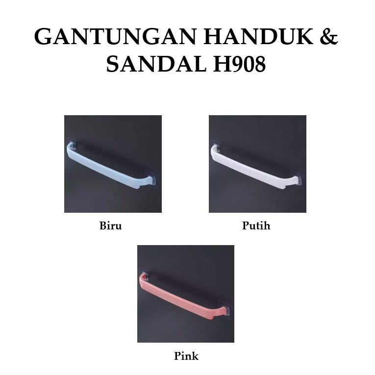 Grosir - H908 Rak Gantung Handuk / Gantungan Handuk &amp; Sandal / Gantungan Kamar Mandi Serbaguna