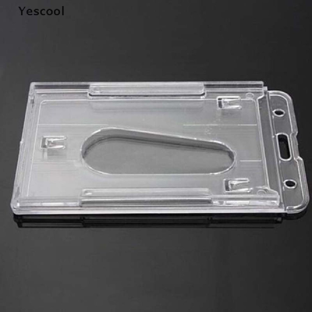 Yescool Holder Kartu Identitas Vertikal Bahan Plastik Keras Transparan Ukuran 10x6cm