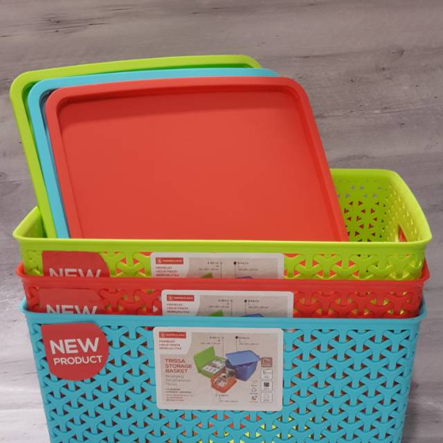 KERANJANG MASPION STORAGE TRISSA BASKET + TUTUP SIZE L