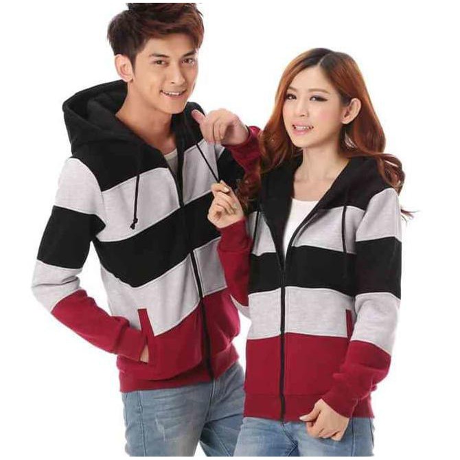 BARANG MURAH BEST COUPLE JAKET WINTER HITAM PAKAI RIB LO COUPLE JAKET