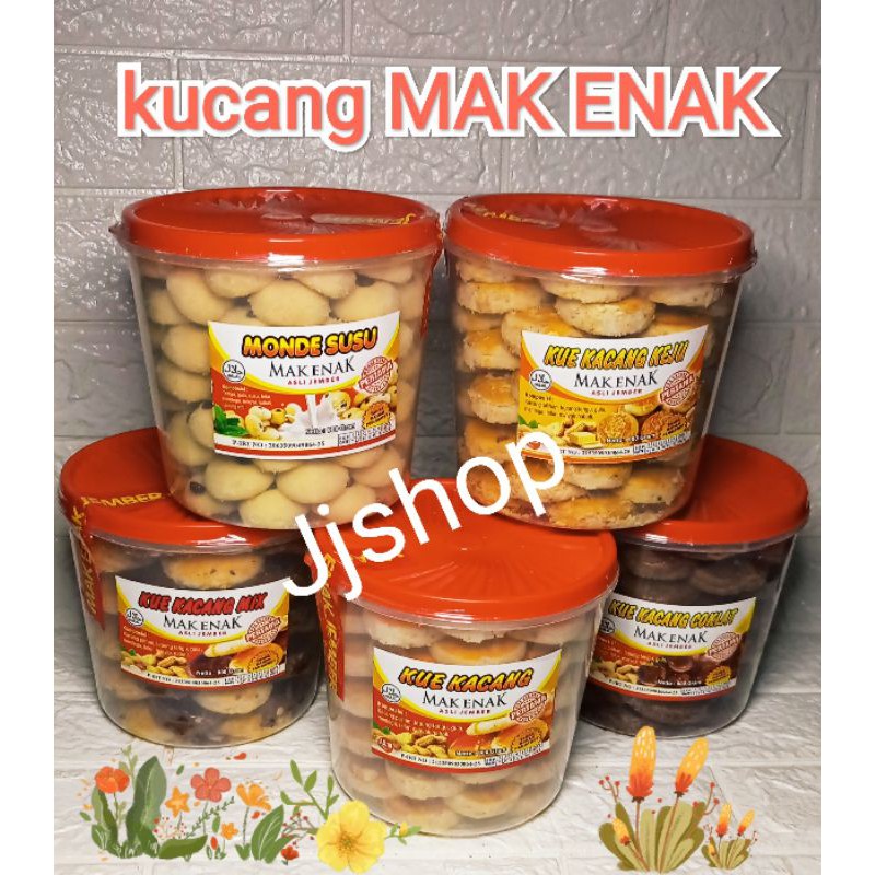 READY STOK BARU KUE KACANG MAK ENAK (free bubble slain grab gosend) ORIGINAL, monde susu, kucang coklat, kucang mix, kucang keju, nastar, kastengel