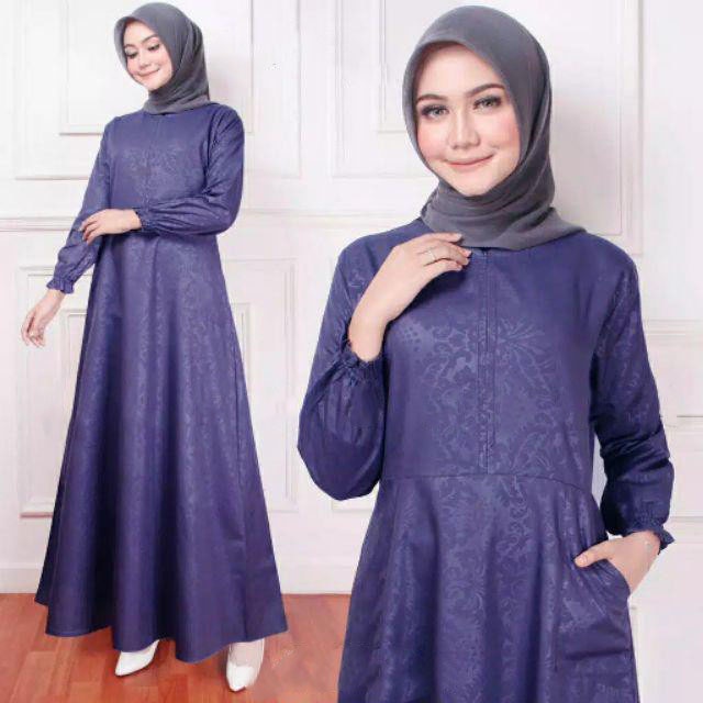 Gamis Lebaran Terbaru Polos Citra Embos XL Baju Gamis Wanita Modern Gamis Kondangan Gamis Pesta
