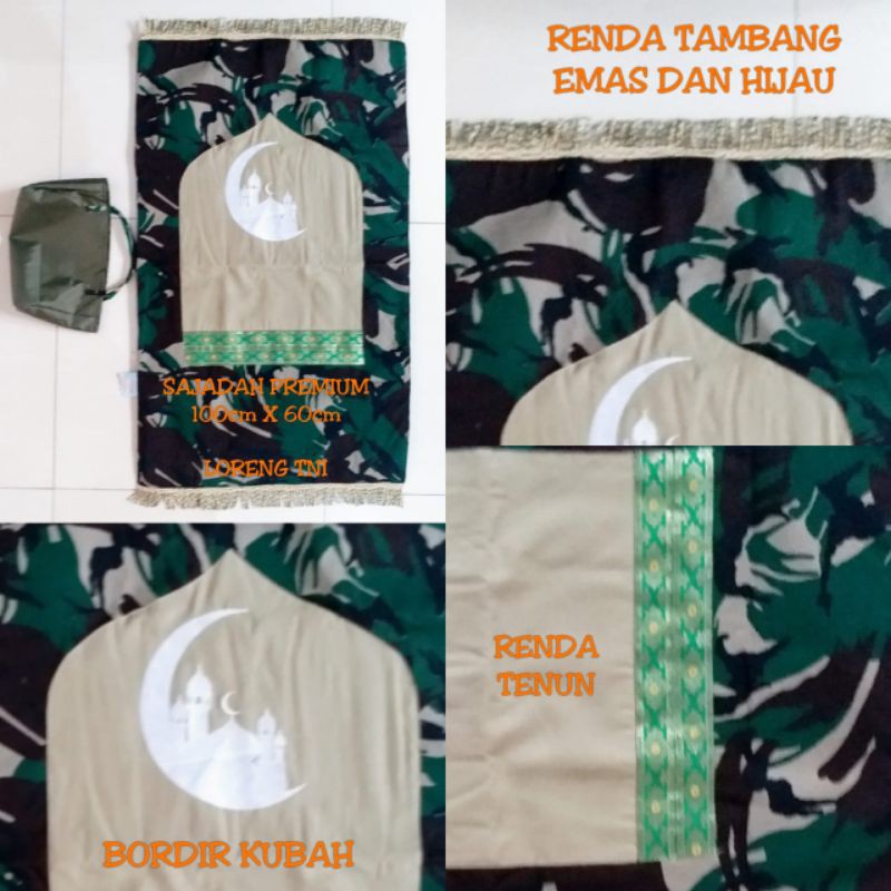 SAJADAH PREMIUM TNI FREE MASKER BORDIR TNI POLRI