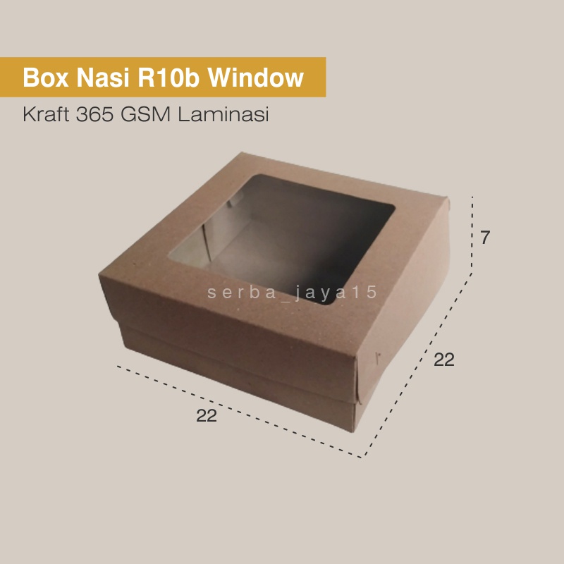 

BOX / KOTAK MAKAN R10B 22 X 22 X 7,5 KRAFT WINDOW LAMINASI