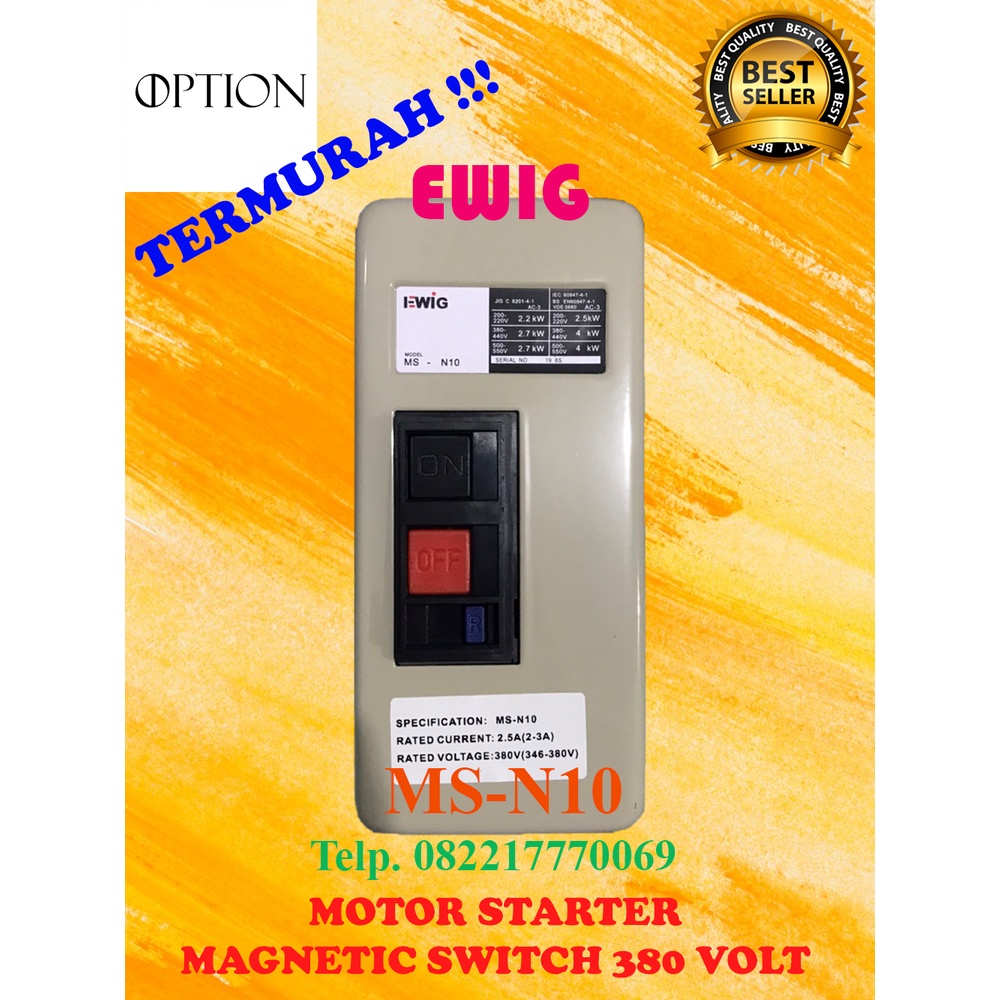 Magnetic Motor Starter EWIG MS-N10 MSN10 MSN-10 2.1 A 2.5 A