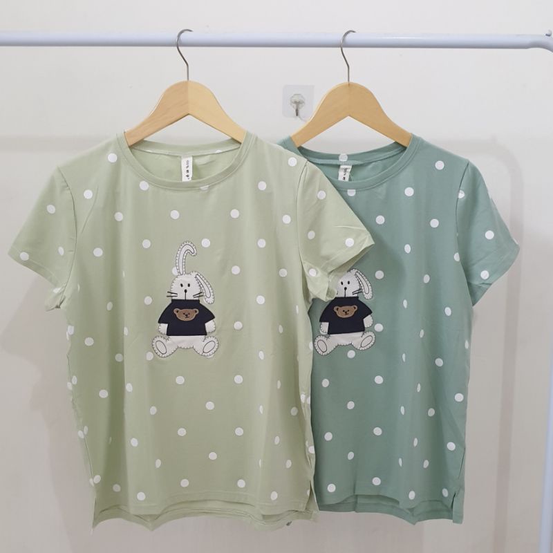 atasan wanita import polkadot bordir