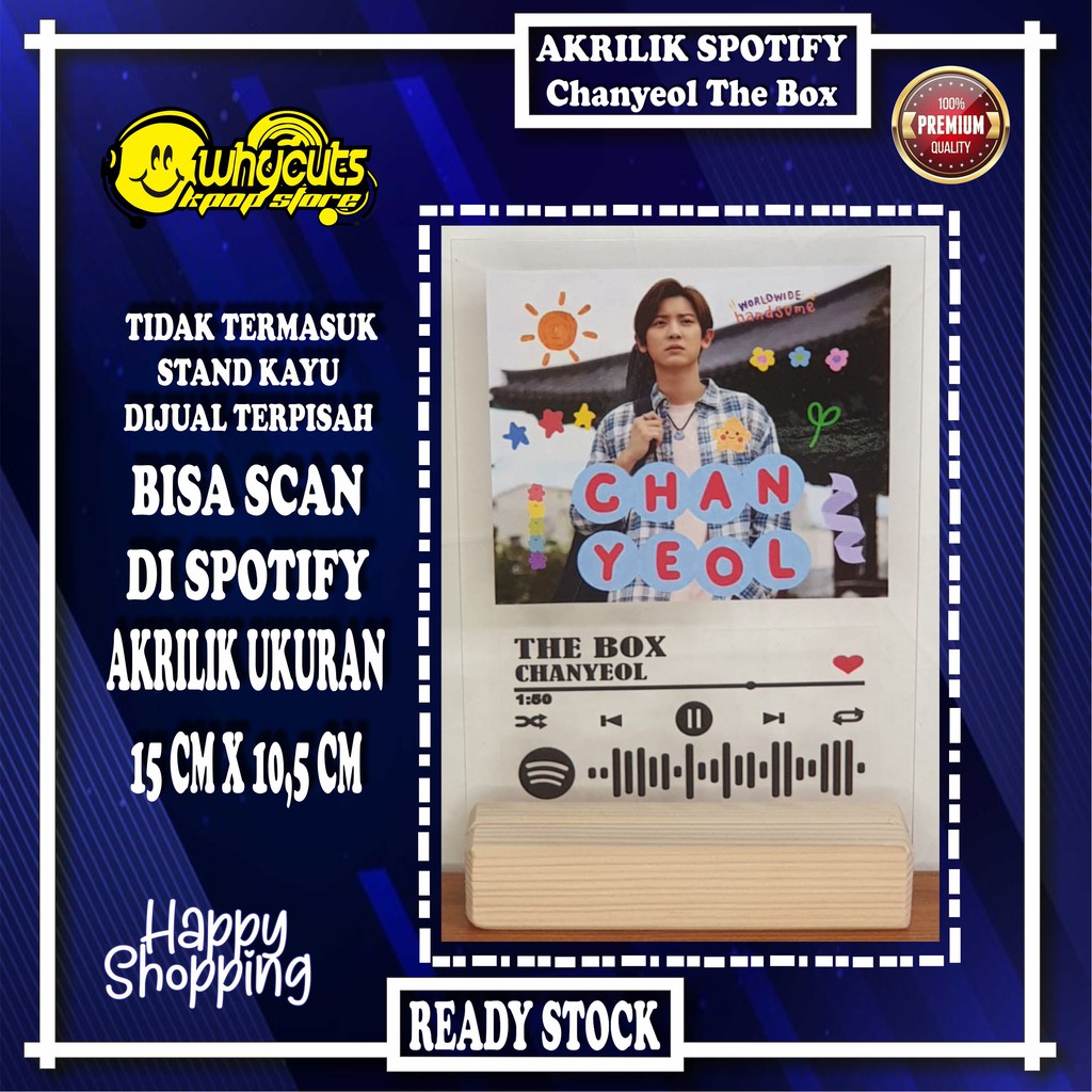 Akrilik Spotify Exo Kpop &amp; chanyeol the box ready stok