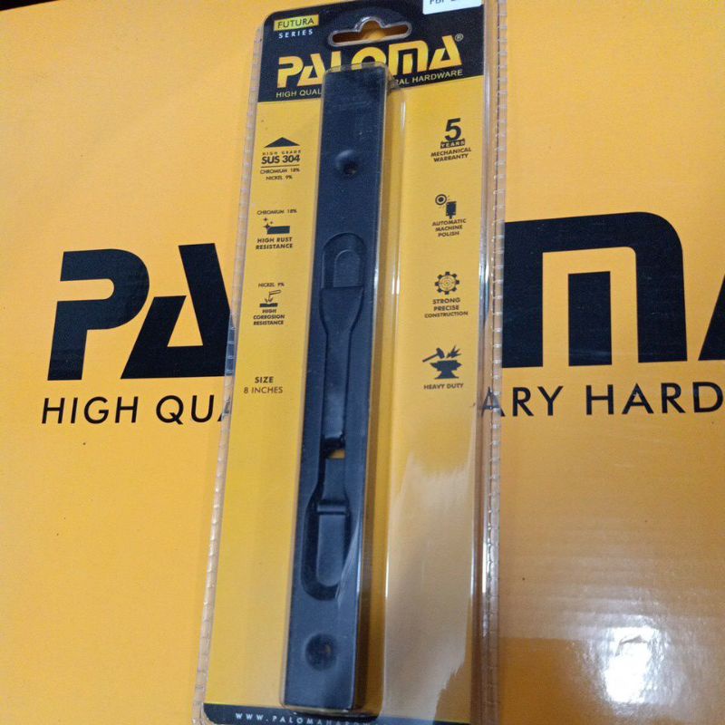 PALOMA FBP 221 8" FLUSH BOLT PALOMA FUTURA MATTE BLACK GRENDEL TANAM