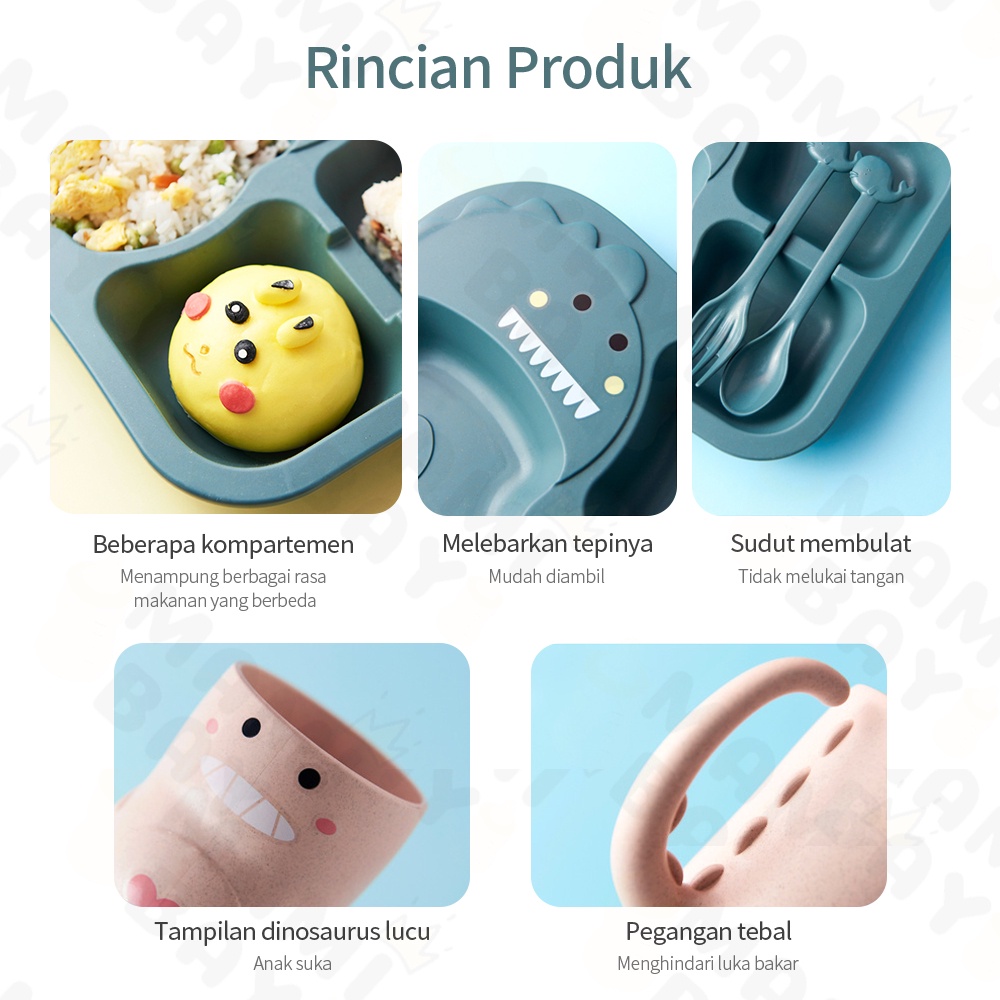 Mamibayi Piring Makan Anak Karakter Lucu / Baby Feeding Set Bpa Free