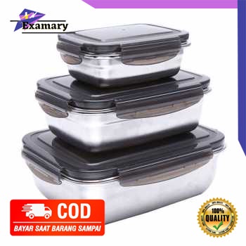 Kotak Makan Tempat Bekal Anak Bahan Stainless Anti Tumpah, Lunch Box tupperware bekal  anak warna Hi