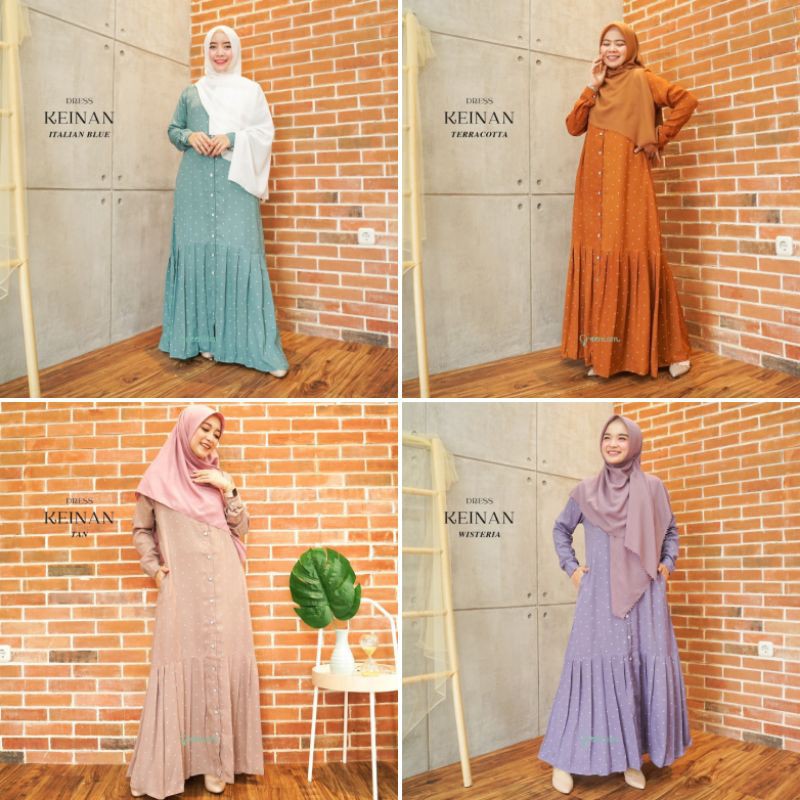 Keinan dress Gamis Motif Polkadot Brand Greenism