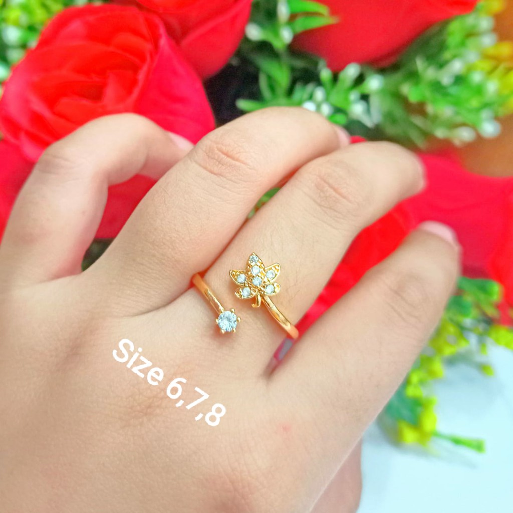 Cincin Dewasa Permata Simpel Perhiasan Wanita Korea (COD)