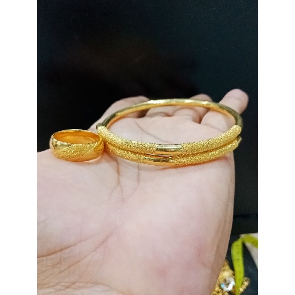 gelang set cincin emas penang asli mirip emas murni