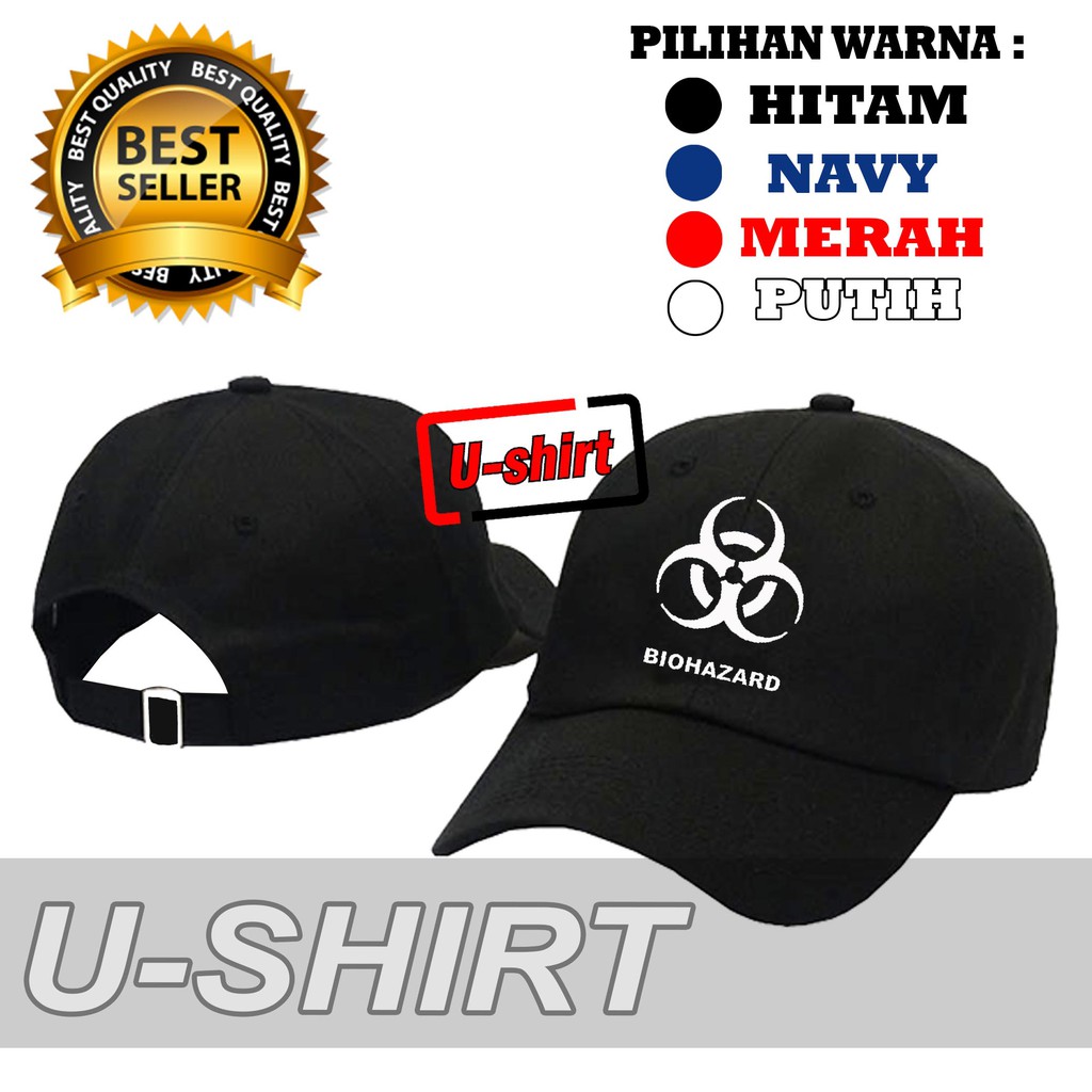 BERKUALITAS  Topi Baseball BIOHAZARD MURAH TERBARU PRIA&WANITA DISTRO U-SHIRT