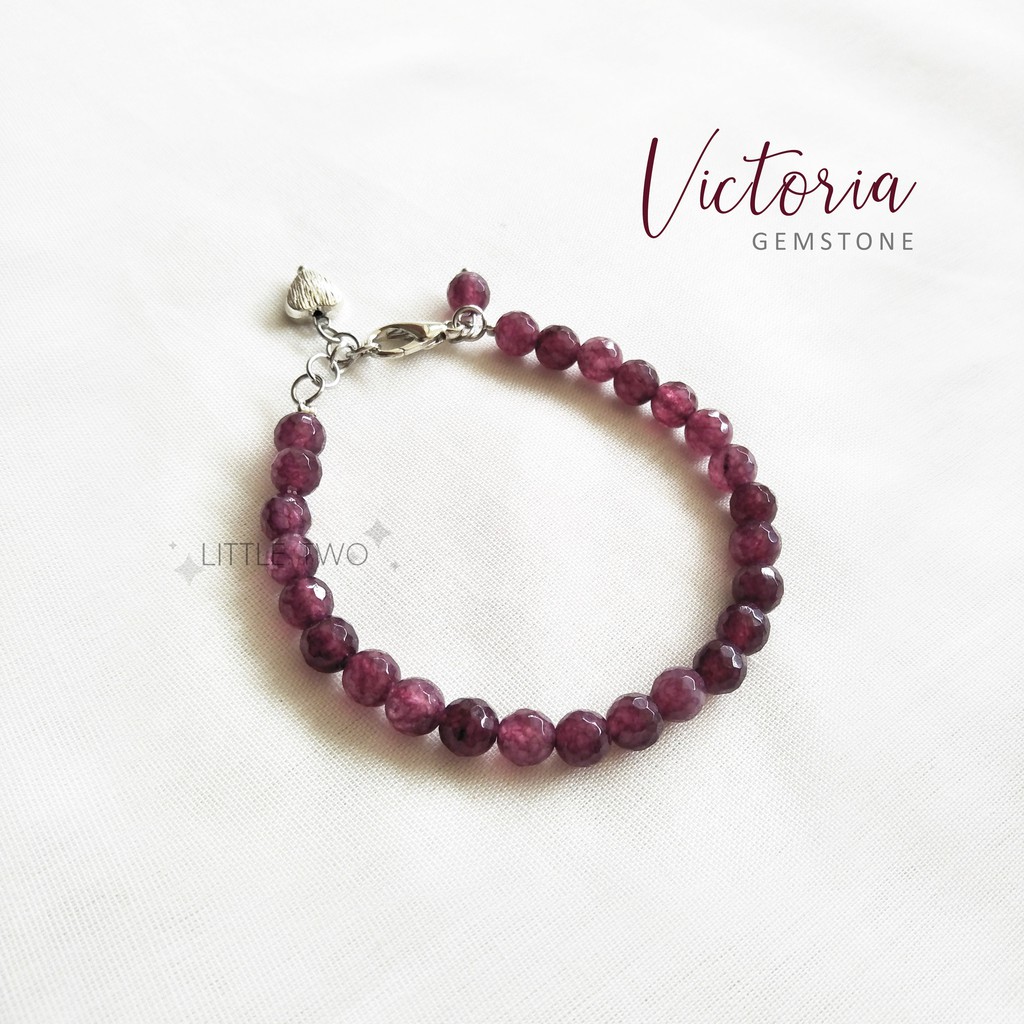 LITTLE TWO Gelang Batu - Victoria size 6mm Gelang Wanita Stainless Steal Anti Karat